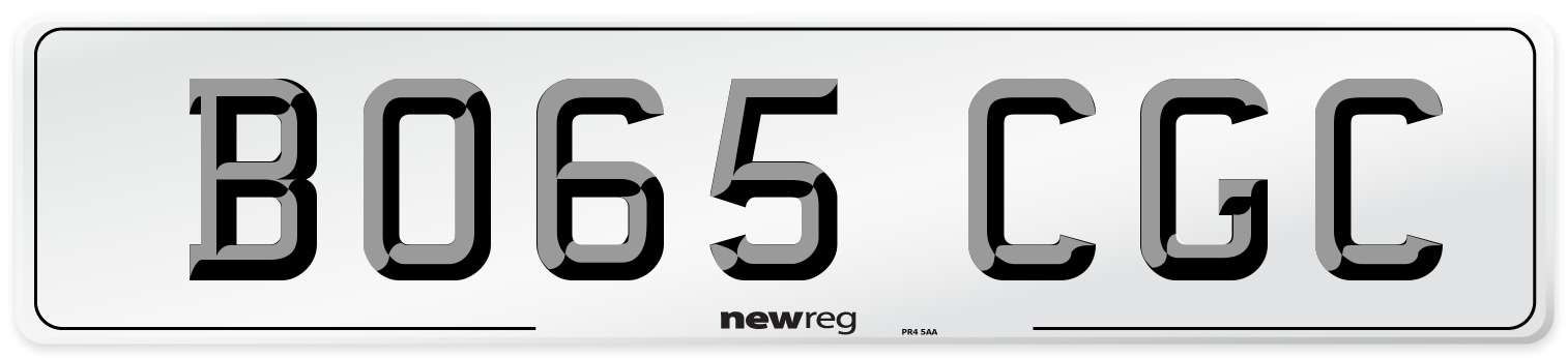 BO65 CGC Number Plate from New Reg